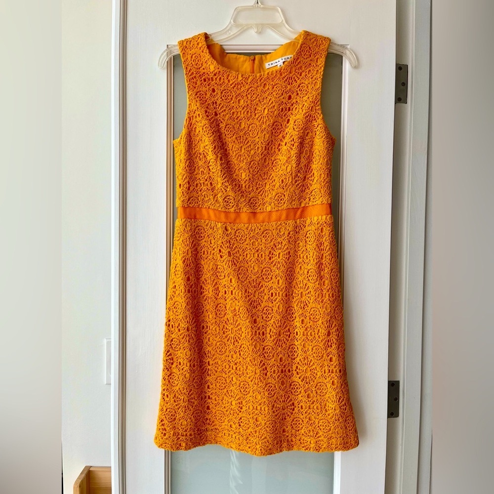 Trina Turk B line crochet dress in orange, size 6